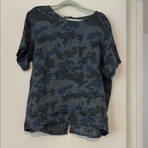 Camo Print Women's Linen Top